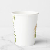 Minimalistische bloemige scriptuur bruiloft papier papieren bekers (Rechts)