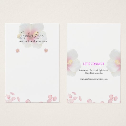 Minimalistische bloemige sieradendisplaykaart sjab visitekaartje (Voorkant /achterkant)