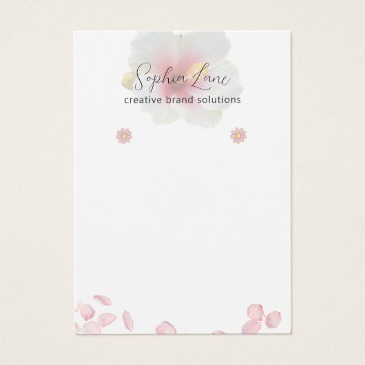 Minimalistische bloemige sieradendisplaykaart sjab visitekaartje (Voorkant)