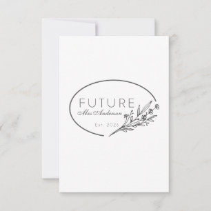 Minimalistische Bloemige Toekomst Mevrouw Opgerich Save The Date
