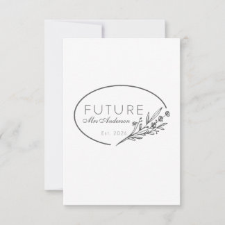 Minimalistische Bloemige Toekomst Mevrouw Opgerich Save The Date