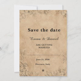 Minimalistische bloemige trouwkaart kaart