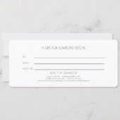 Minimalistische bloemige witte salon cadeaubon (Achterkant)