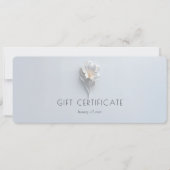 Minimalistische bloemige witte salon cadeaubon (Voorkant)