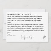 Minimalistische bloemige zwarte en witte bedankkaa bedankkaart (Achterkant)