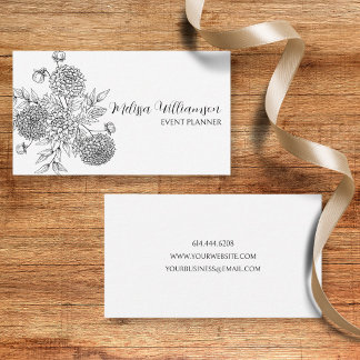 Minimalistische bloemillustratie  visitekaartje