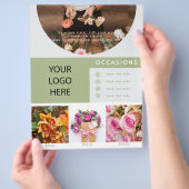 Minimalistische bloemist Bedrijfsfoto Logo Flyer (Hand)