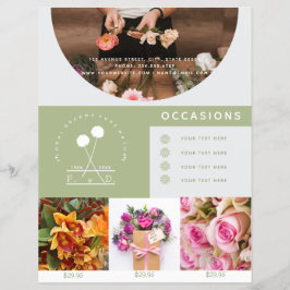Minimalistische bloemisterij bedrijfsfoto flyer