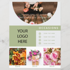 Minimalistische bloemisterij bedrijfsfoto logo flyer