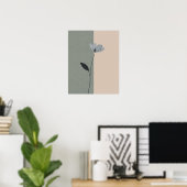 Minimalistische bloemkunst voor thuis poster (Thuiskantoor)