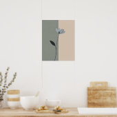 Minimalistische bloemkunst voor thuis poster (Keuken)