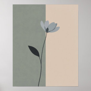 Minimalistische bloemkunst voor thuis poster