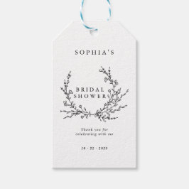 Minimalistische bloemlijn kunst bruidsdouche cadea cadeaulabel