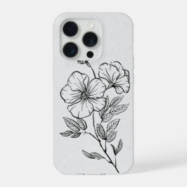 'Minimalistische bloemlijn kunst' iPhone 15 Pro Ho Case