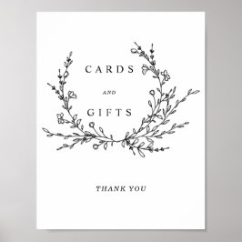 Minimalistische bloemlijn kunst kaarten & cadeaus poster
