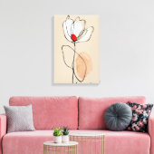 Minimalistische bloemlijn Kunst Neutrale Abstracte Canvas Afdruk (Insitu (Woonkamer))