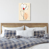 Minimalistische bloemlijn Kunst Neutrale Abstracte Canvas Afdruk (Insitu (Slaapkamer))