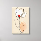 Minimalistische bloemlijn Kunst Neutrale Abstracte Canvas Afdruk (Voorkant)