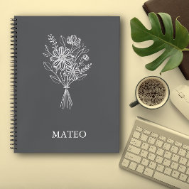 Minimalistische bloemlijn kunst notitieboek