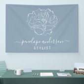Minimalistische bloemlijn kunst typografie stoffig spandoek (Beurs)