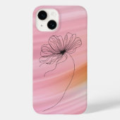 Minimalistische bloemlijntekening Case-Mate iPhone case (Achterkant)