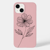 Minimalistische bloemlijntekening Case-Mate iPhone case (Achterkant)