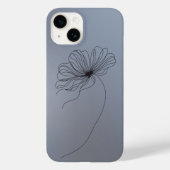 Minimalistische bloemlijntekening Case-Mate iPhone case (Achterkant)