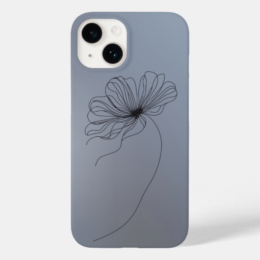 Minimalistische bloemlijntekening Case-Mate iPhone case (Achterkant)