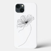 Minimalistische bloemlijntekening Case-Mate iPhone case (Achterkant)