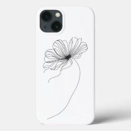 Minimalistische bloemlijntekening Case-Mate iPhone case