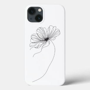 Minimalistische bloemlijntekening Case-Mate iPhone case