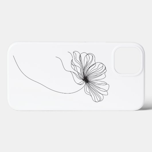 Minimalistische bloemlijntekening Case-Mate iPhone case (Achterkant (horizontaal))