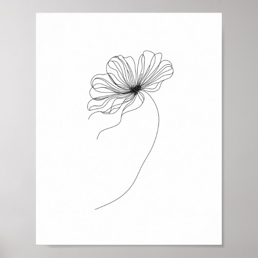 Minimalistische bloemlijntekening poster (Voorkant)