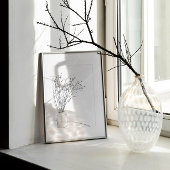 Minimalistische bloemlijntekening poster