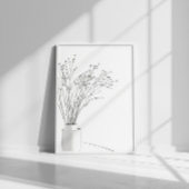 Minimalistische bloemlijntekening poster