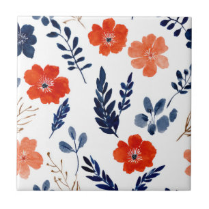 Minimalistische bloemmotief Waterverf Elegant Tegeltje
