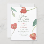 Minimalistische bloemrijke elegant  save the date (Voorkant)