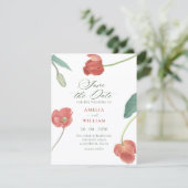 Minimalistische bloemrijke elegant  save the date (Staand voorkant)