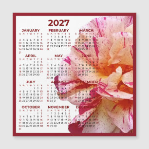 Minimalistische bloemrozen 2027 Rood magnetische k