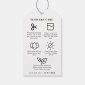 Minimalistische bloemverzorging Bloemist Hang Labe Cadeaulabel (Achterkant)
