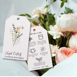 Minimalistische bloemverzorging Bloemist Hang Labe Cadeaulabel