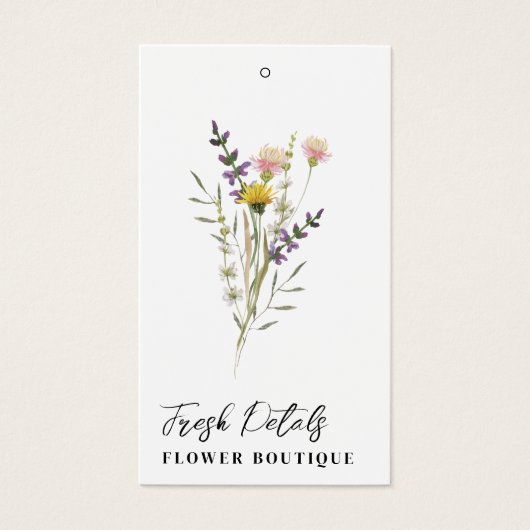 Minimalistische bloemverzorging Bloemist Hang Labe Visitekaartje (Voorkant)