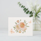 Minimalistische bloesem vlinder briefkaart (Staand voorkant)