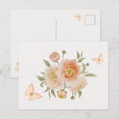 Minimalistische bloesem vlinder briefkaart (Voorkant / Achterkant)