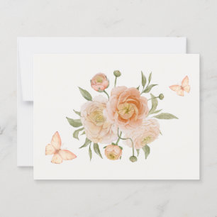 Minimalistische bloesem vlinder briefkaart