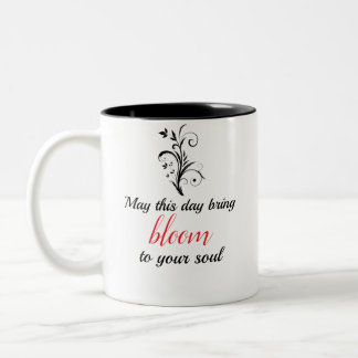 Minimalistische Bloom Bloem Motivatie Koffiemok Tweekleurige Koffiemok