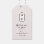 Minimalistische blos, moderne initialen, eenvoudig cadeaulabel (Voorkant)