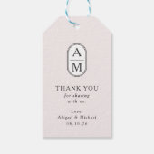 Minimalistische blos, moderne initialen, eenvoudig cadeaulabel (Achterkant)