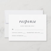 Minimalistische Blue and White Wedding Rsvp-respon RSVP Kaartje (Voorkant)