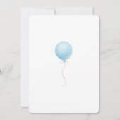 Minimalistische Blue Balloon Baby shower bedankkaa Kaart (Achterkant)